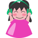 download Girl With Headphone3 clipart image with 315 hue color