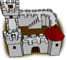 Ugly Non Perspective Cartoony Fort Fortress Stronghold Or Castle