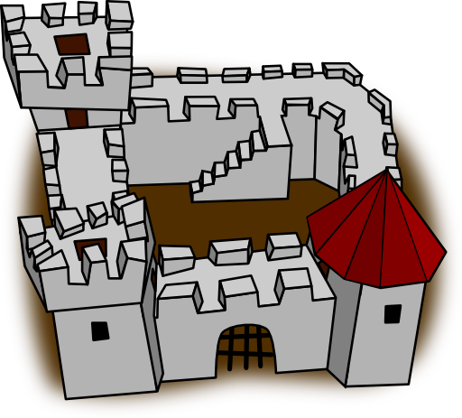 Ugly Non Perspective Cartoony Fort Fortress Stronghold Or Castle