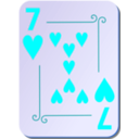 download Ornamental Deck 7 Of Hearts clipart image with 180 hue color