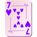 download Ornamental Deck 7 Of Hearts clipart image with 270 hue color