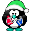 download Santa Penguin clipart image with 135 hue color