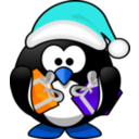 download Santa Penguin clipart image with 180 hue color