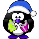 download Santa Penguin clipart image with 225 hue color