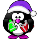 download Santa Penguin clipart image with 270 hue color