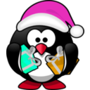 download Santa Penguin clipart image with 315 hue color