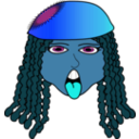 download African Girl clipart image with 180 hue color