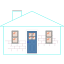 download Small House clipart image with 180 hue color