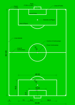 Campo Da Calcio Con Misure E Descrizione