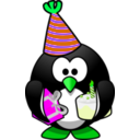 download Party Penguin clipart image with 90 hue color