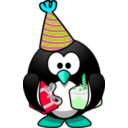 download Party Penguin clipart image with 135 hue color