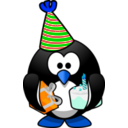 download Party Penguin clipart image with 180 hue color