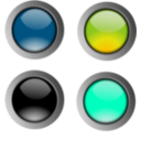 download Round Glossy Buttons clipart image with 225 hue color