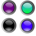 download Round Glossy Buttons clipart image with 315 hue color