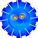 download Sun clipart image with 180 hue color