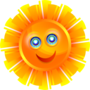 download Sun clipart image with 0 hue color