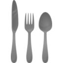 download Cutlery clipart image with 180 hue color