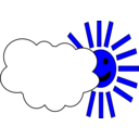 download Sun clipart image with 180 hue color