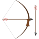 download Bow And Arrow clipart image with 0 hue color