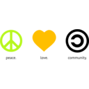 download Peace Love Community clipart image with 45 hue color