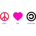 download Peace Love Community clipart image with 315 hue color