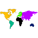 download World Map clipart image with 45 hue color