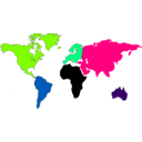 download World Map clipart image with 90 hue color