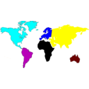 download World Map clipart image with 180 hue color