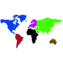 download World Map clipart image with 225 hue color