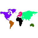 download World Map clipart image with 270 hue color