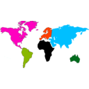 download World Map clipart image with 315 hue color