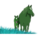download Mare And Foal clipart image with 90 hue color