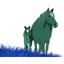 download Mare And Foal clipart image with 135 hue color