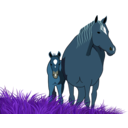 download Mare And Foal clipart image with 180 hue color