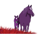download Mare And Foal clipart image with 270 hue color