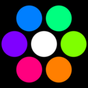 download 7 Circles On Black clipart image with 90 hue color