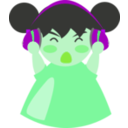 download Girl With Headphone5 clipart image with 90 hue color