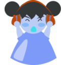 download Girl With Headphone5 clipart image with 180 hue color