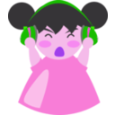 download Girl With Headphone5 clipart image with 270 hue color