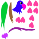 download Parrotsvg clipart image with 270 hue color