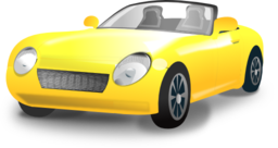 Yellow Convertible Sports Car