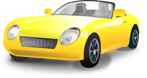 Yellow Convertible Sports Car