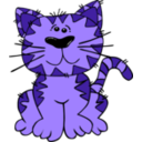 download Cartoon Cat Sitting clipart image with 225 hue color