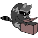 download Raccoon Opening Box clipart image with 0 hue color