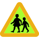 download Children Crossing Road Sign clipart image with 45 hue color