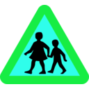 download Children Crossing Road Sign clipart image with 135 hue color