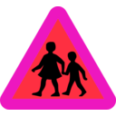 download Children Crossing Road Sign clipart image with 315 hue color