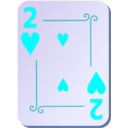 download Ornamental Deck 2 Of Hearts clipart image with 180 hue color