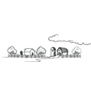 download Coloring Book Farm Landscape clipart image with 180 hue color
