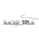 download Coloring Book Farm Landscape clipart image with 270 hue color